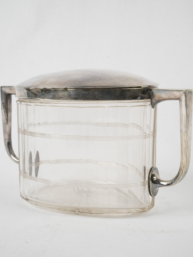 Antique silver-plated English biscuit box
