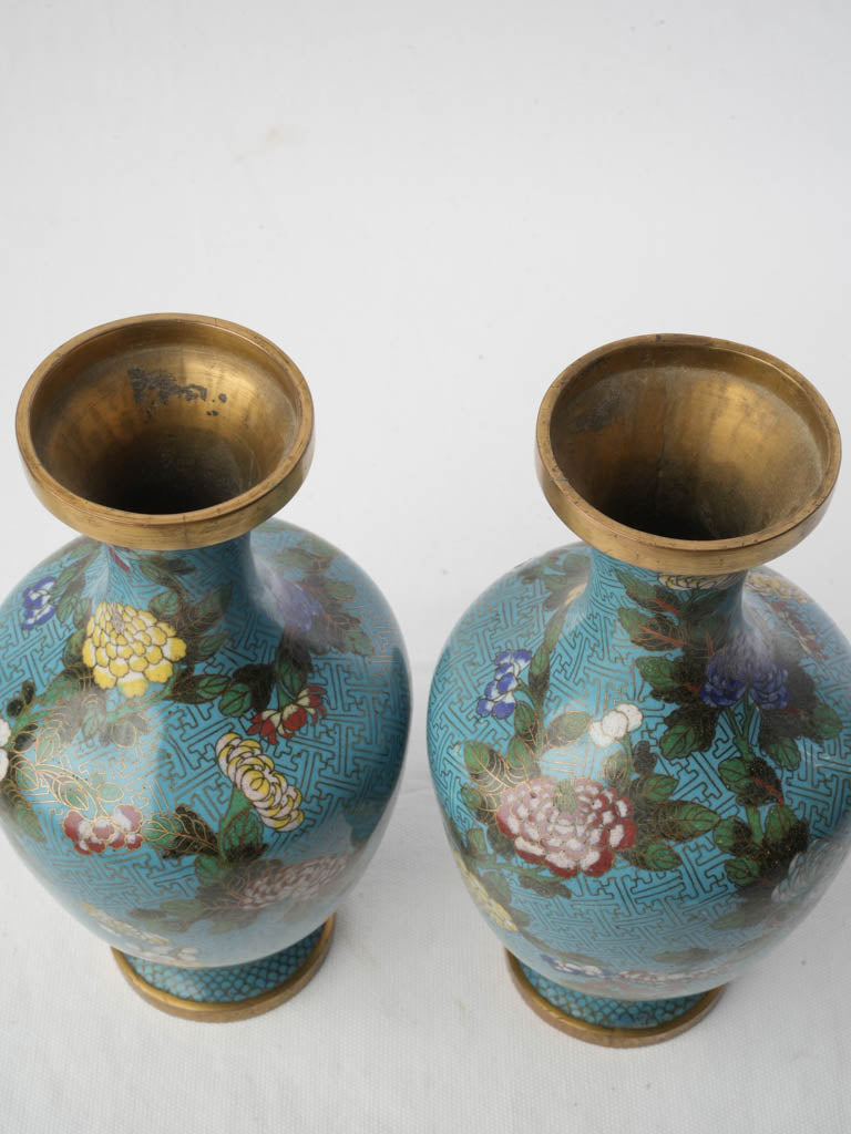 Elegant petite decorative brass vases
