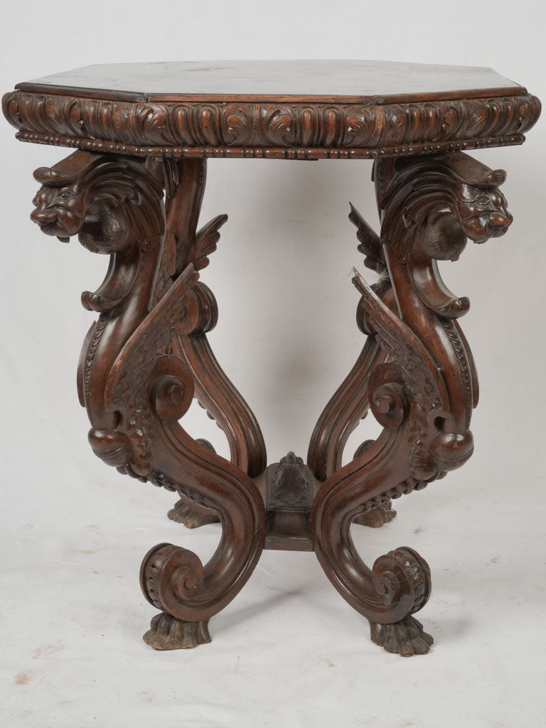 Mythical French walnut chimera console