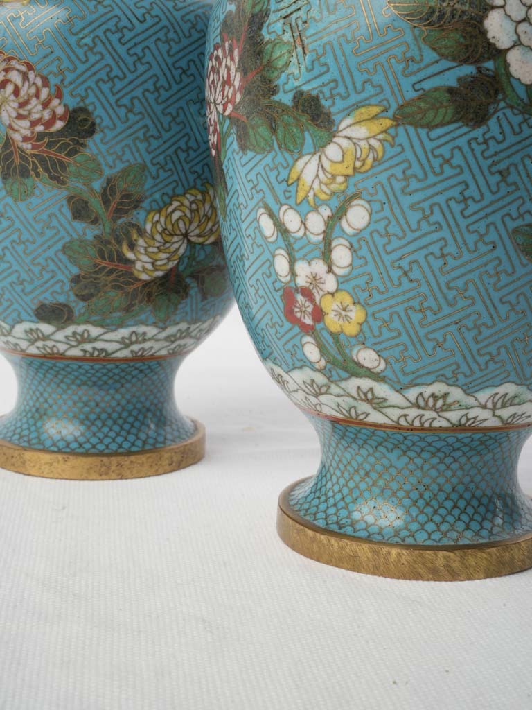 Contemporary turquoise decorative vases