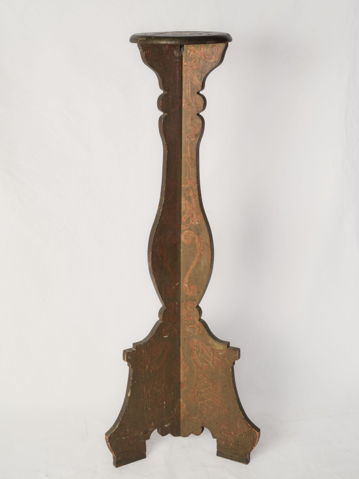 19th-Century Italian Painted Refectory-Style Pedestal
