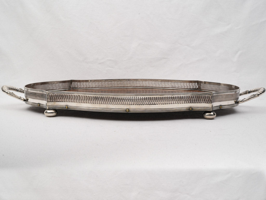 Antique-inspired galleried drinks tray