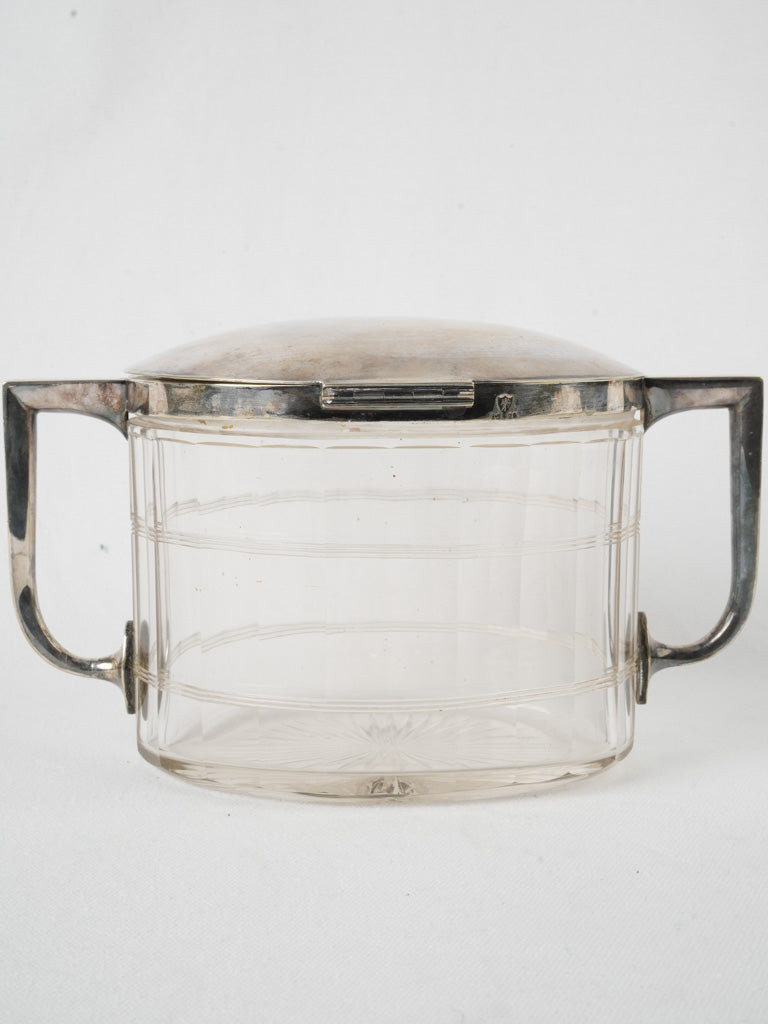 Vintage English silver-plated biscuit box