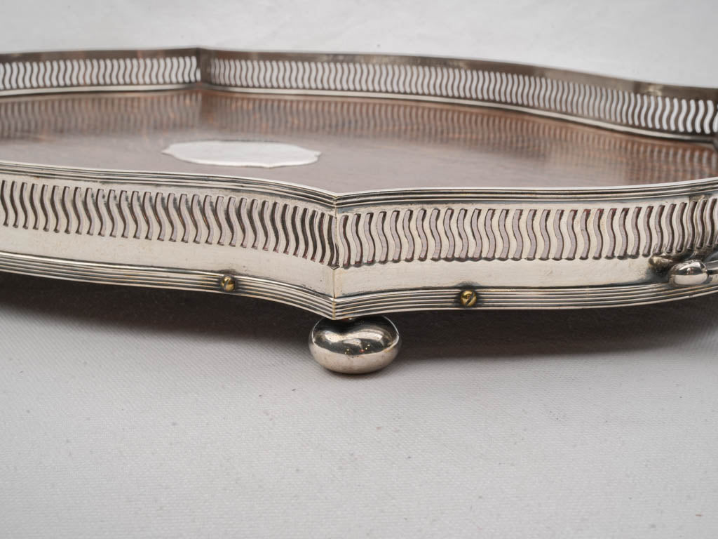 Polished wood modern sideboard tray