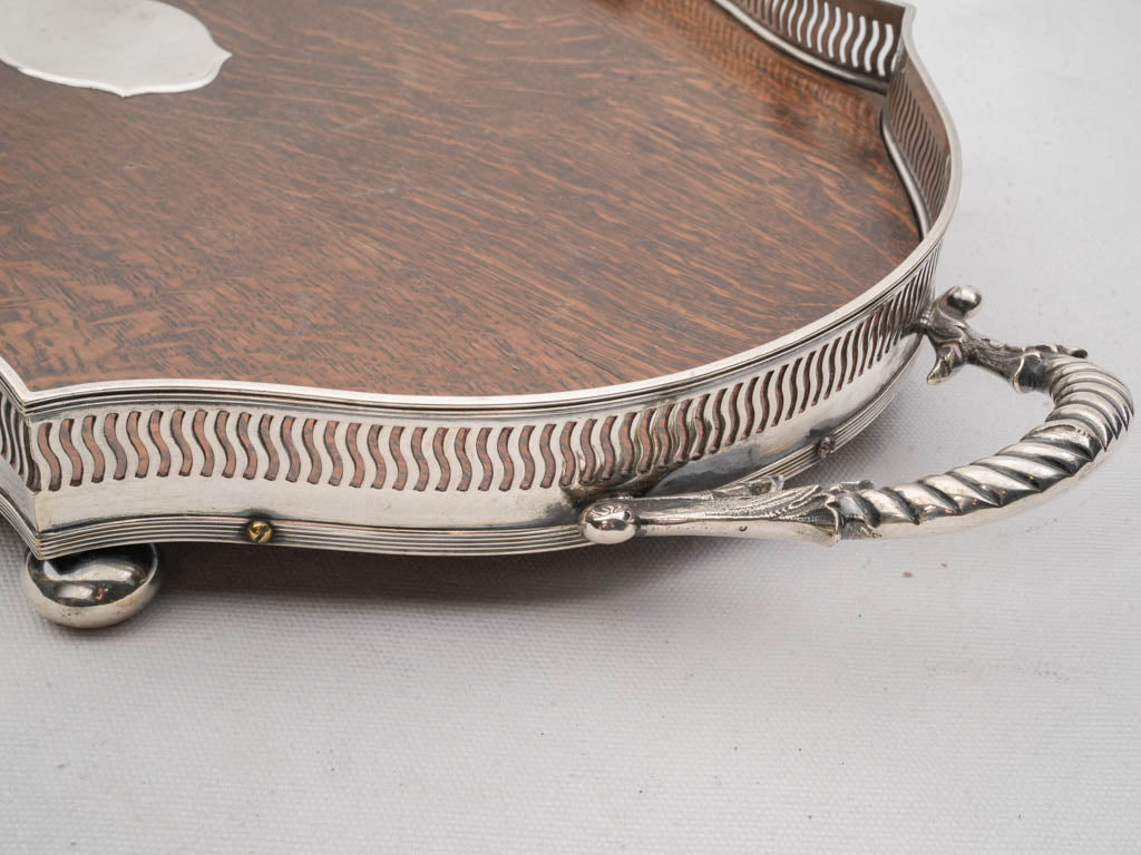 Swirling-grain mahogany kitchen tray  