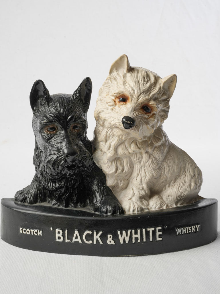 Mid-20th Century Black and White Whisky Scottie Dogs Bar Counter Display - 9¾"
