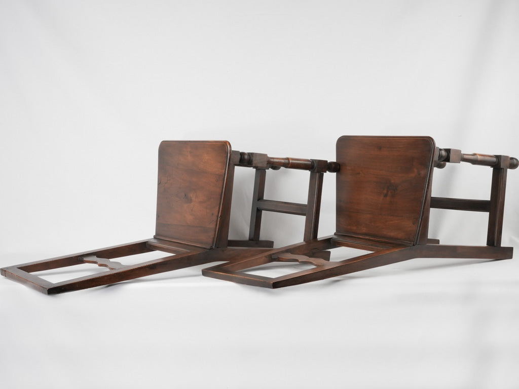 Pair of Lorraine dining chairs - 19th century walnut