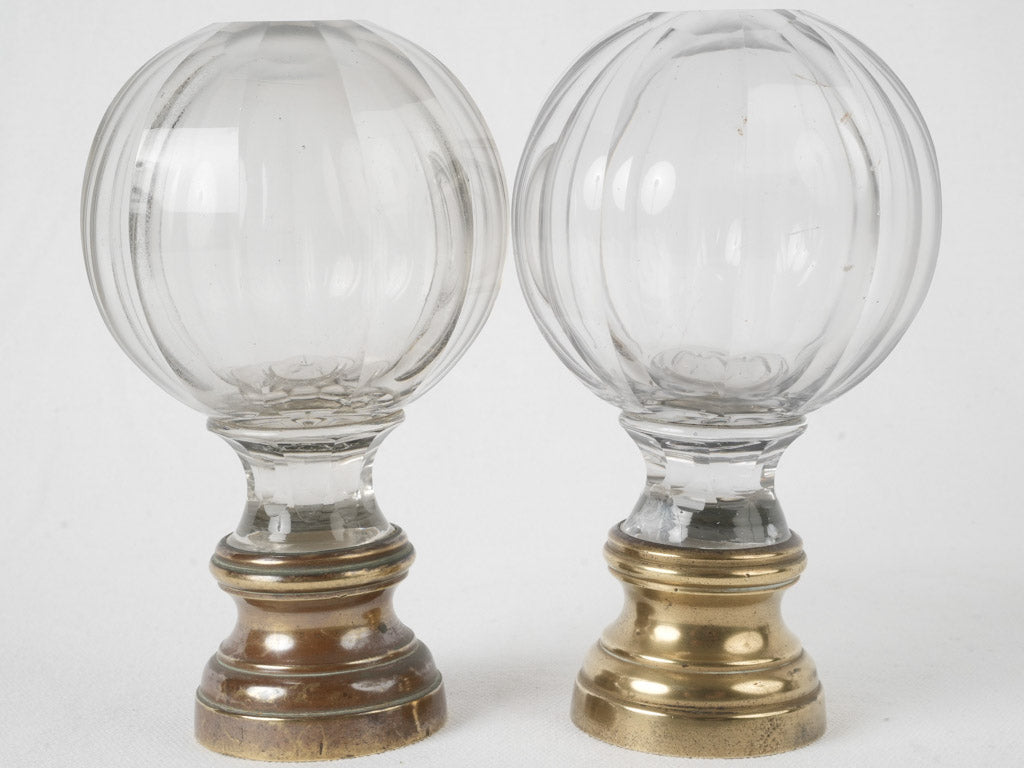 Ornate, antique staircase finials
