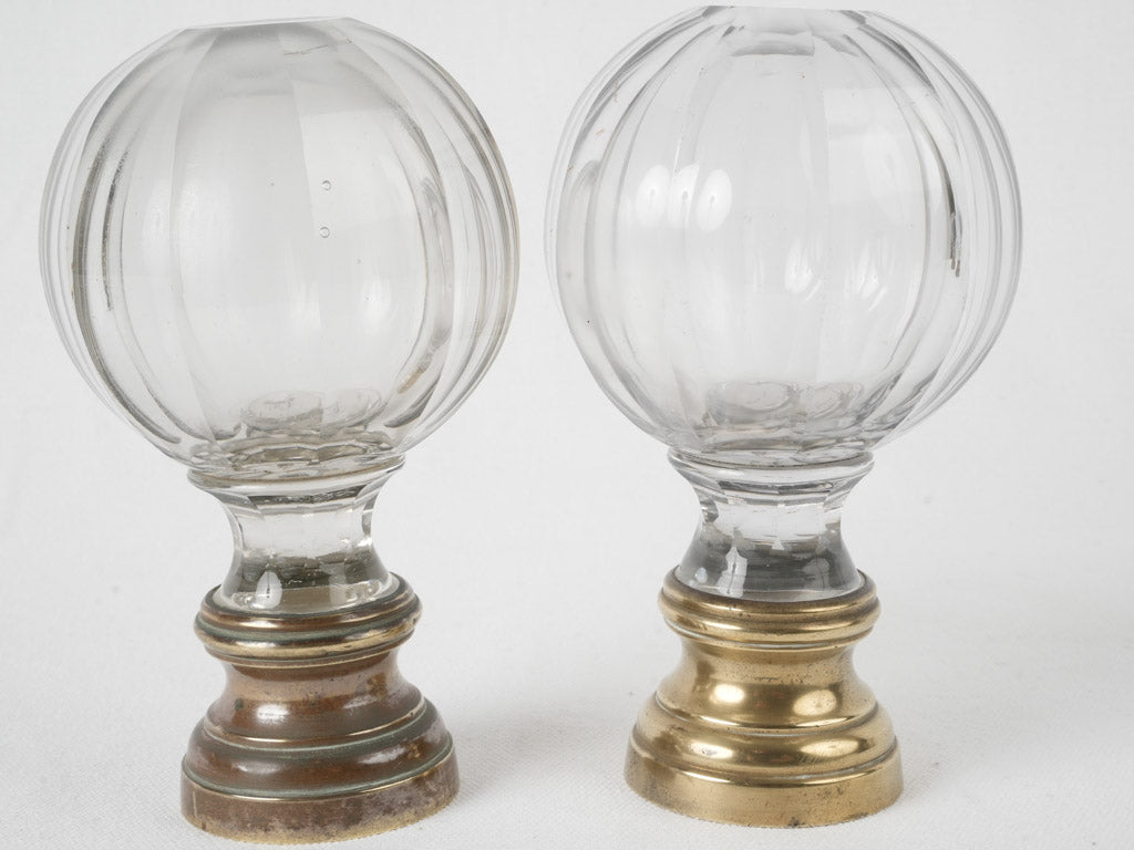 Exquisite, historical crystal newel caps