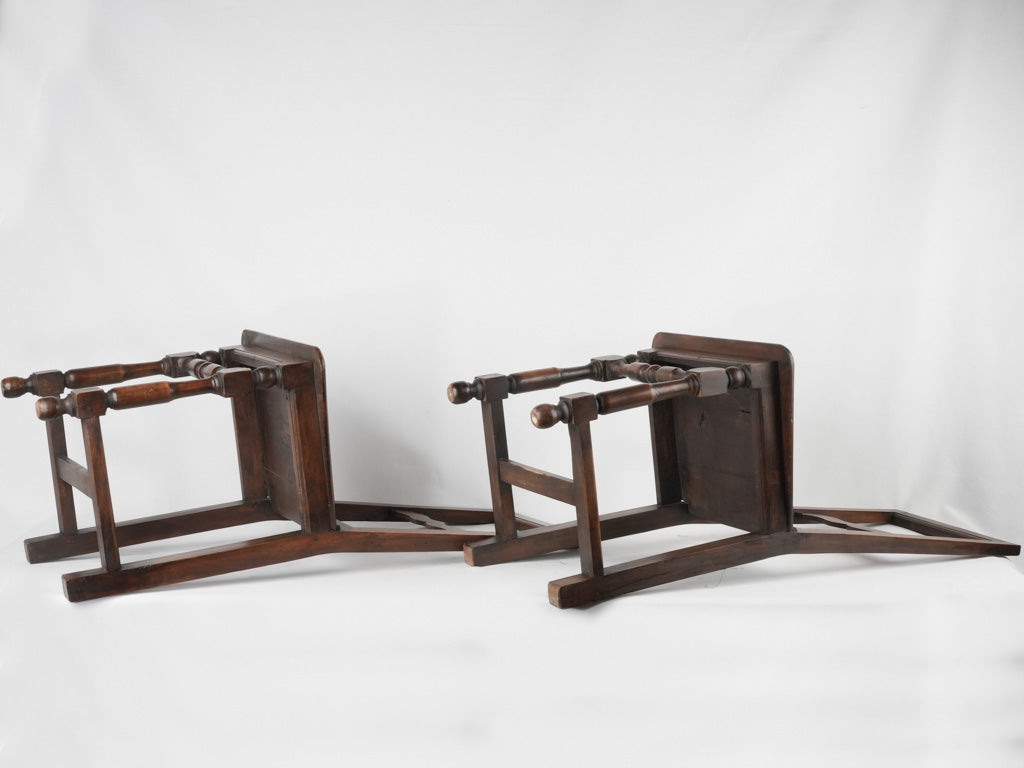 Pair of Lorraine dining chairs - 19th century walnut
