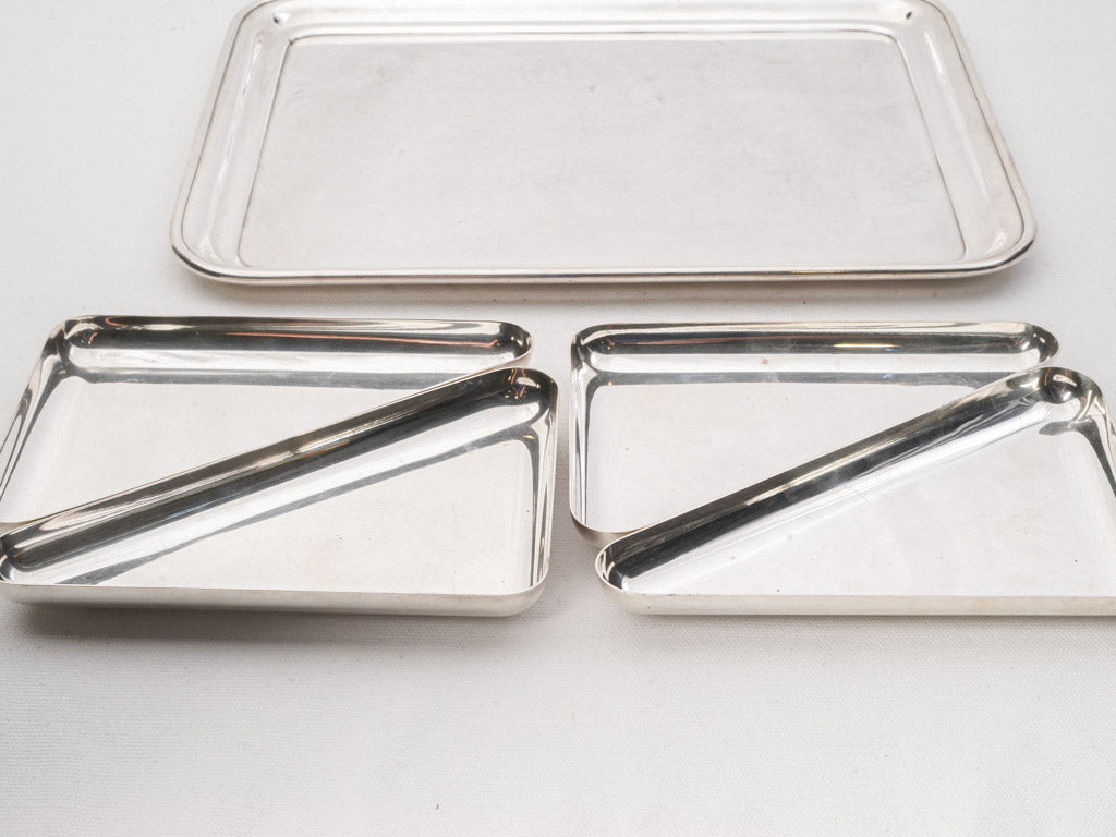 High-shine silver serving tray