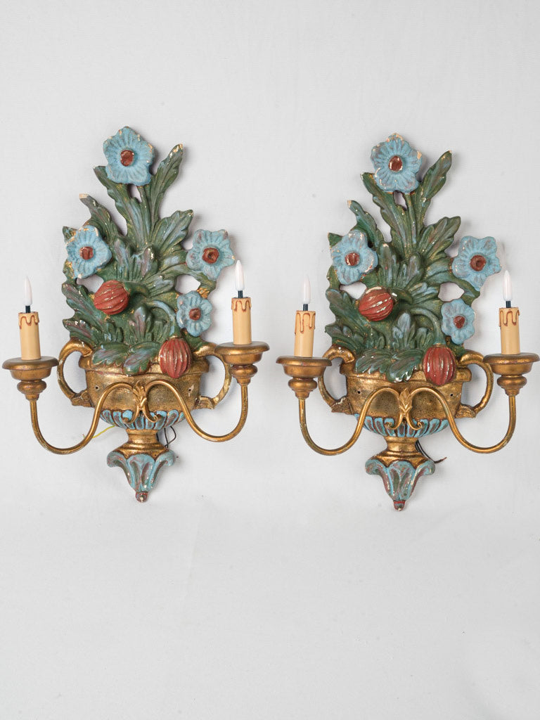 Pair of Antique Venetian Wall Sconces - 22¾"