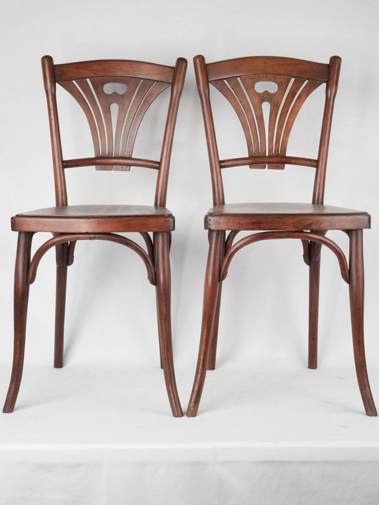 Antique French bentwood bistro seating