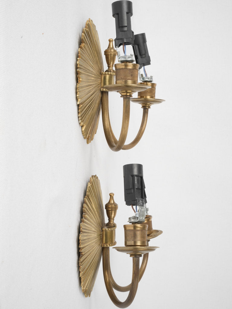 Vintage gilt bronze wall lights