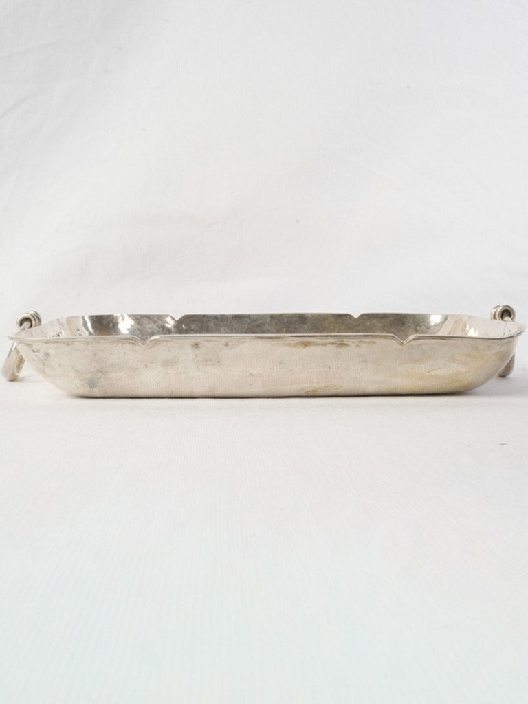 Distinctive textured silver carrying tray