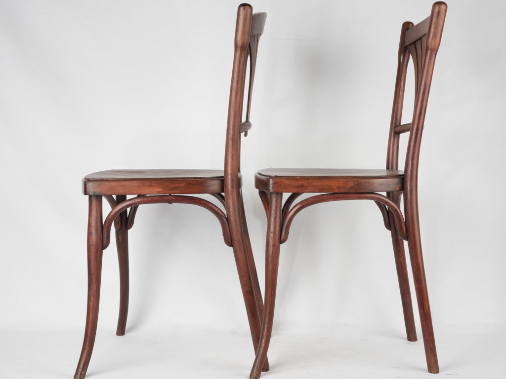 Aged beechwood classic bistro chairs