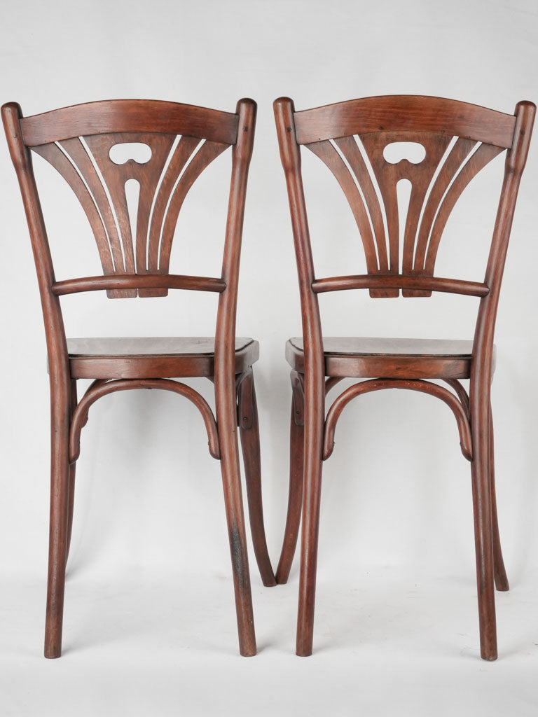 Classic beechwood bistro chair pair
