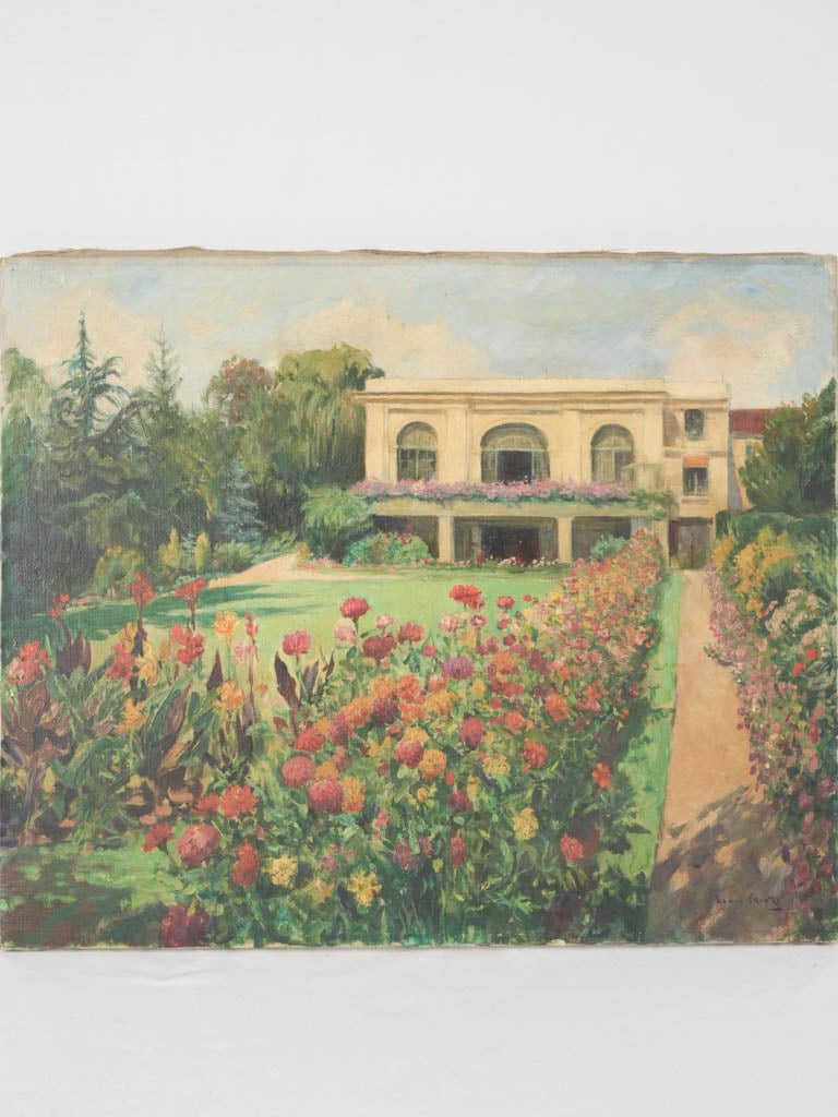Antique French oil-on-canvas painting