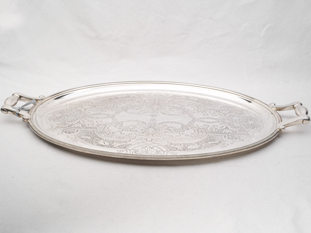 Decorative gadrooned oval tray  