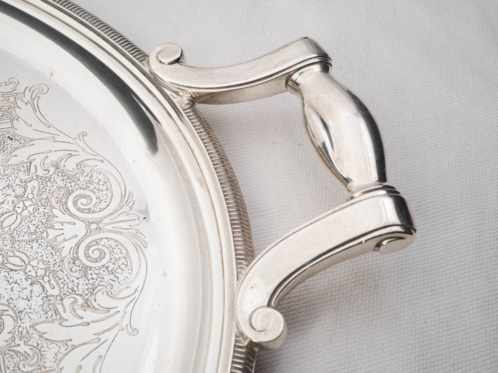 Luxurious French silver handle tray