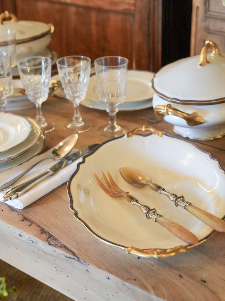 Vintage Monogrammed Porcelain Dinnerware