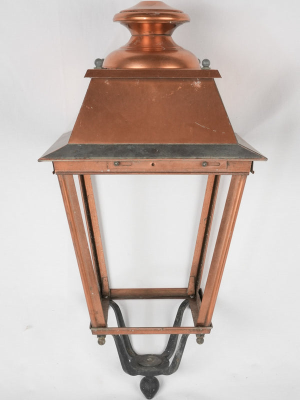 Antique-style copper garden lantern light
