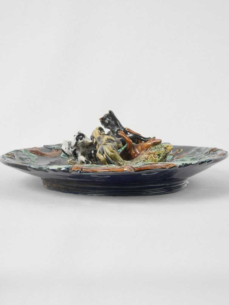 Forest Green Glazed Barbotine Platter