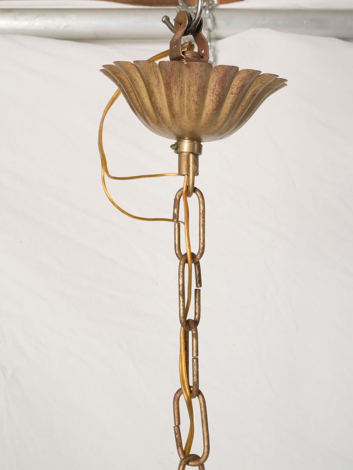 Early to Mid-20th-Century Genoese Giltwood Five-Light Chandelier