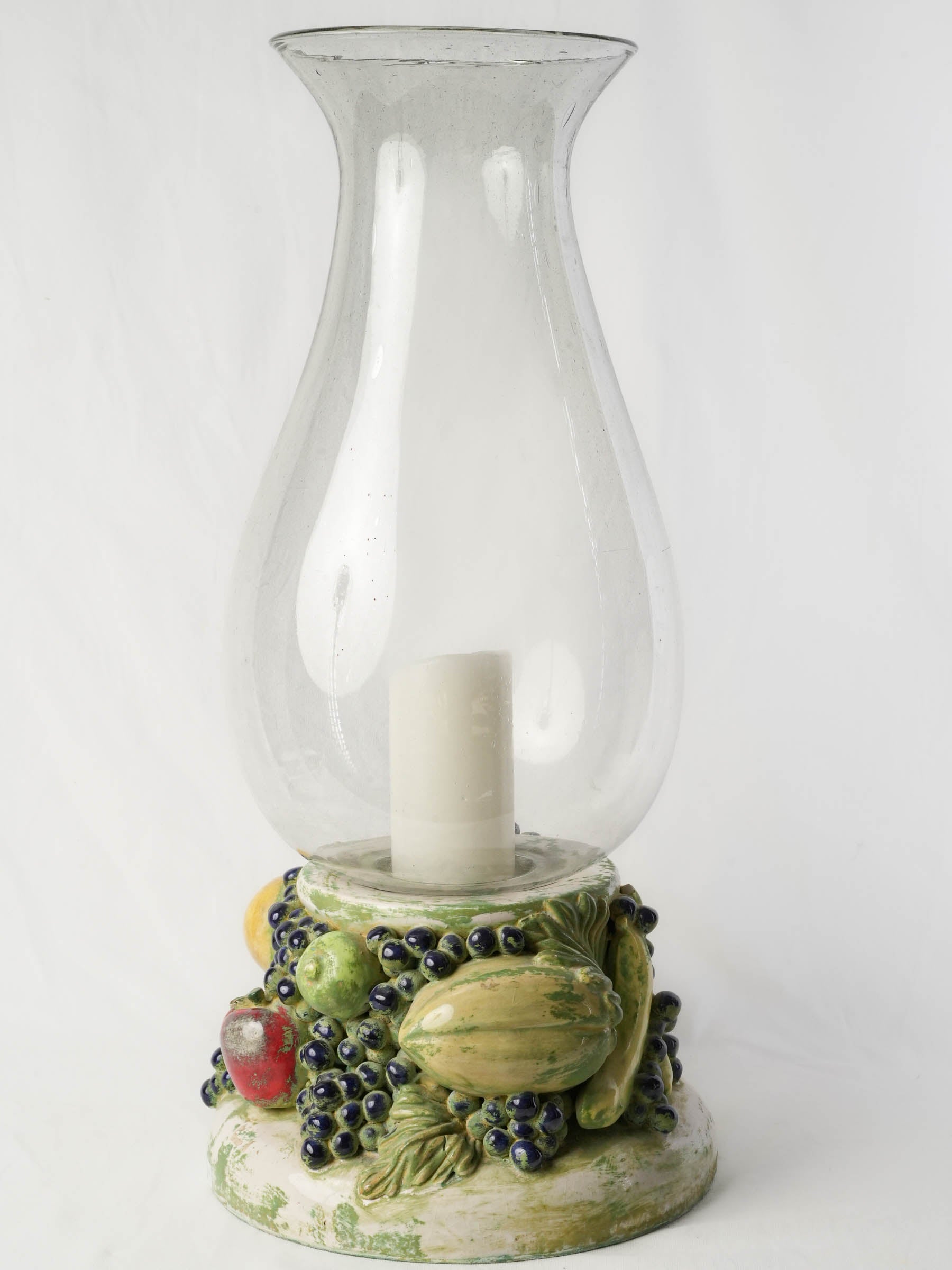 Hand-blown Biot bubble glass chimney