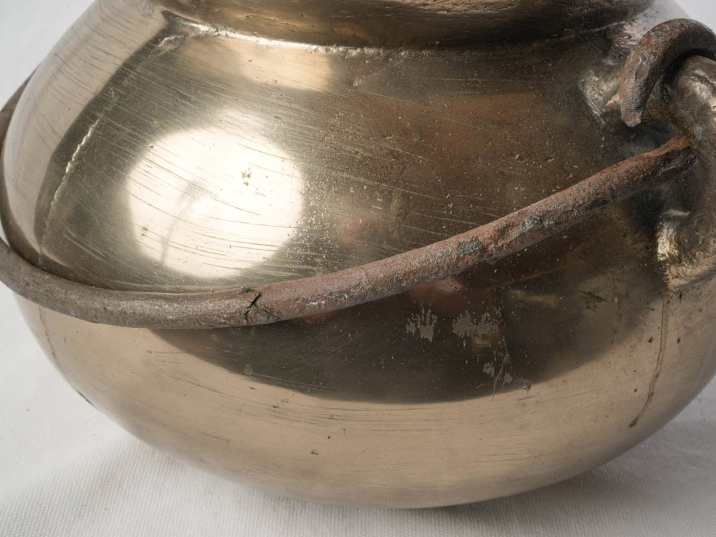 Collector's rustic bronze cauldron