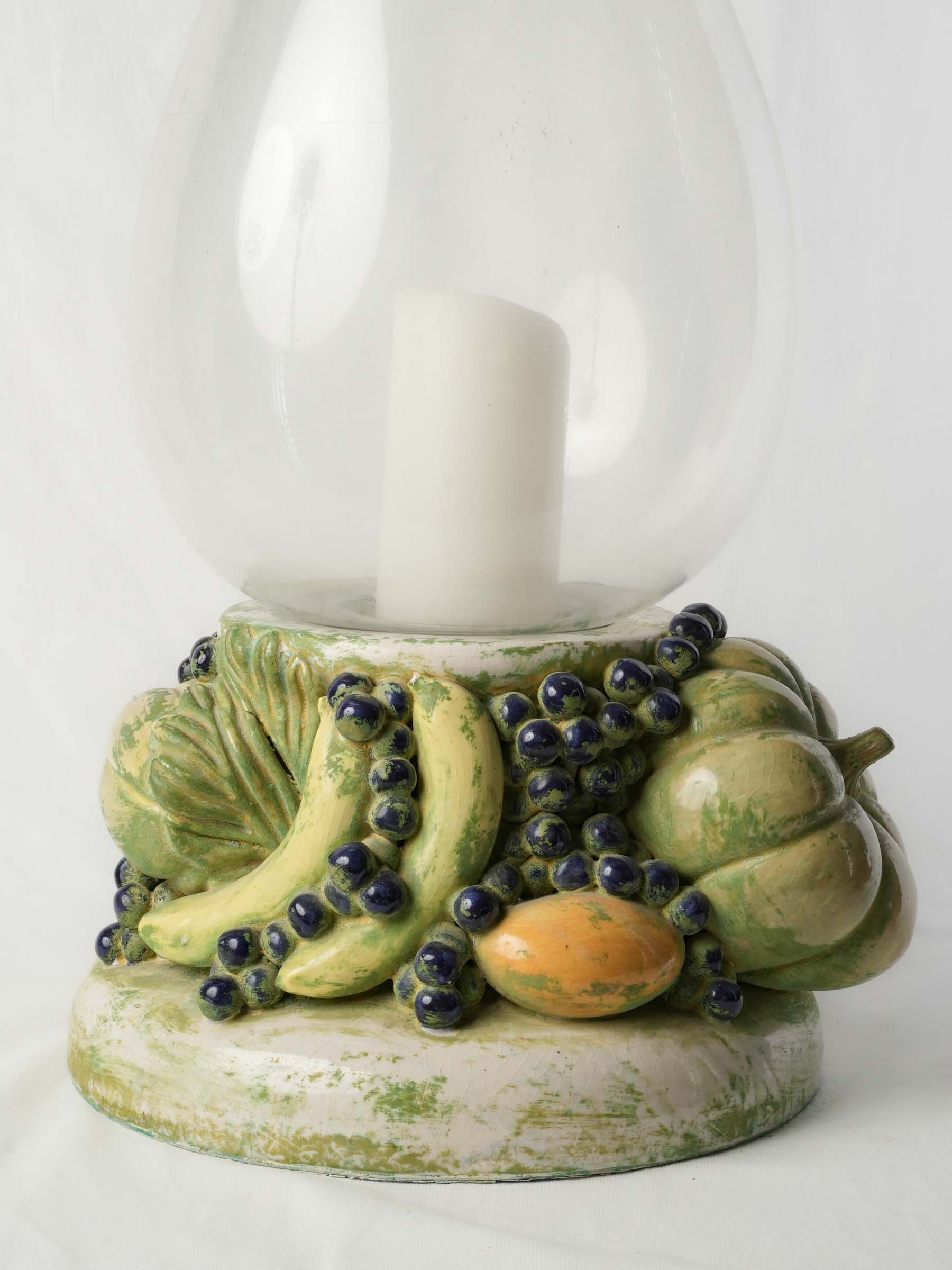 20th-century Biot glass candle holder