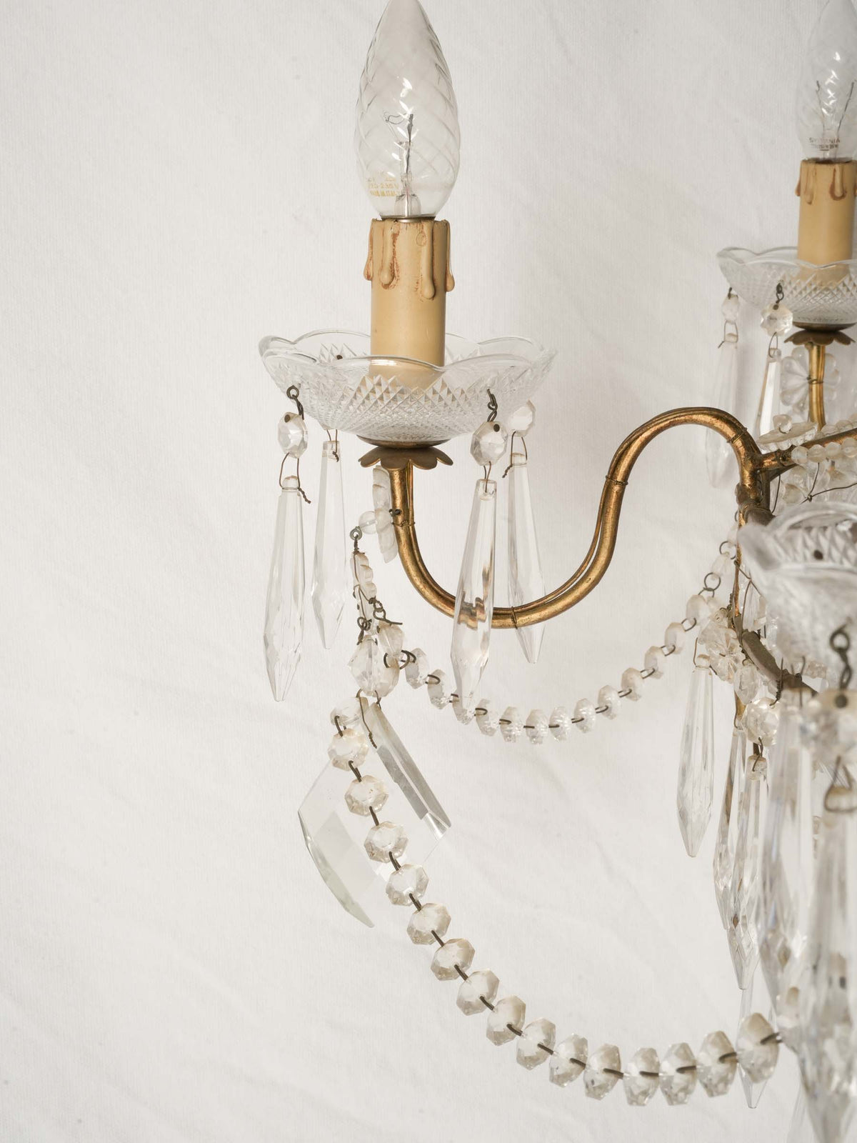 1950s Italian Balloon-Form Chandelier w/ Lace-Like Glass Bead Trellis - 37"