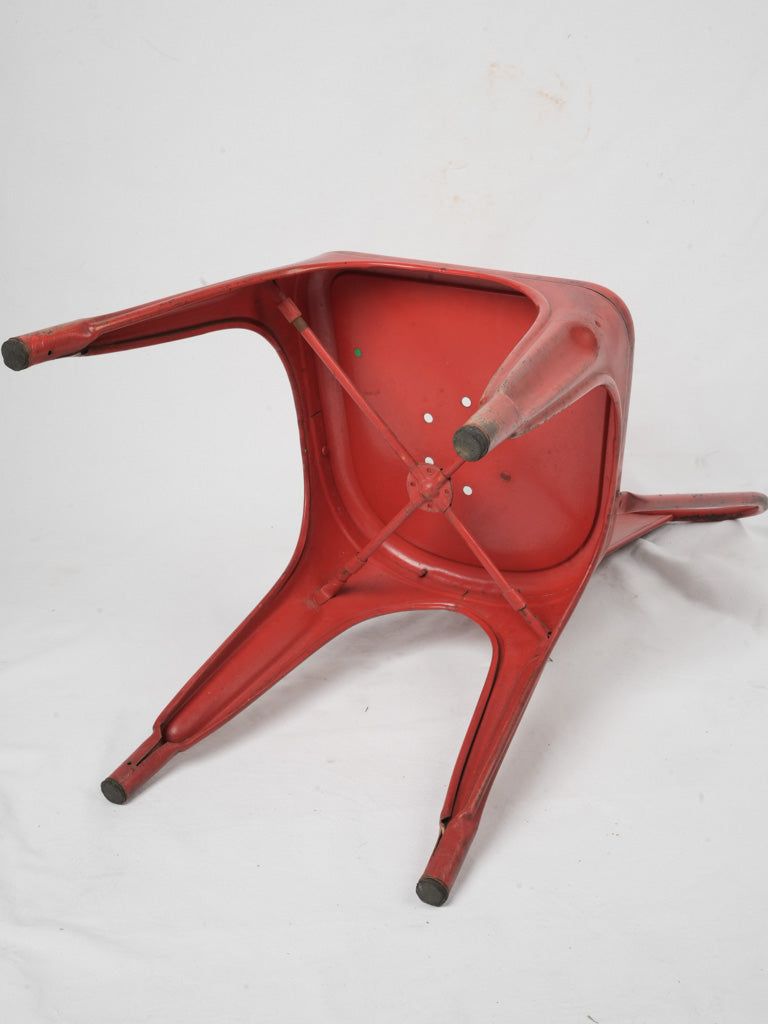 Rustic charm red Tolix pair
