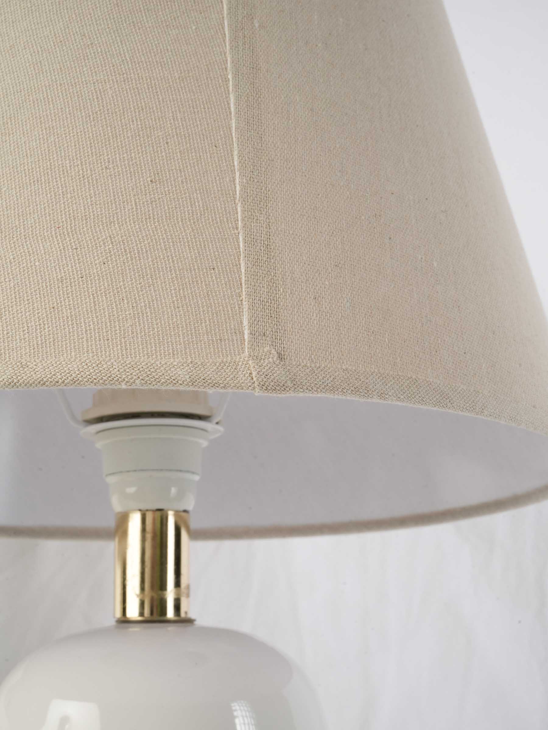 Pair of 1970s White Porcelain Table Lamps with Bamboo Lattice Motif - 25½"