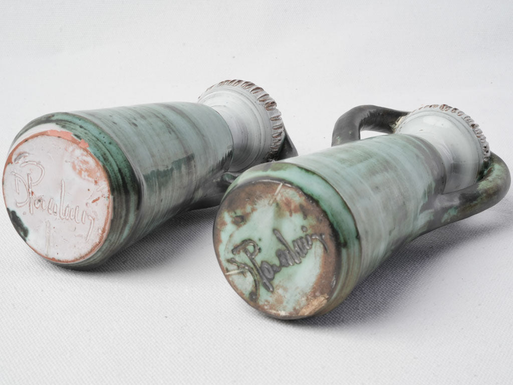 Distinctive glazed ceramic candle statues
