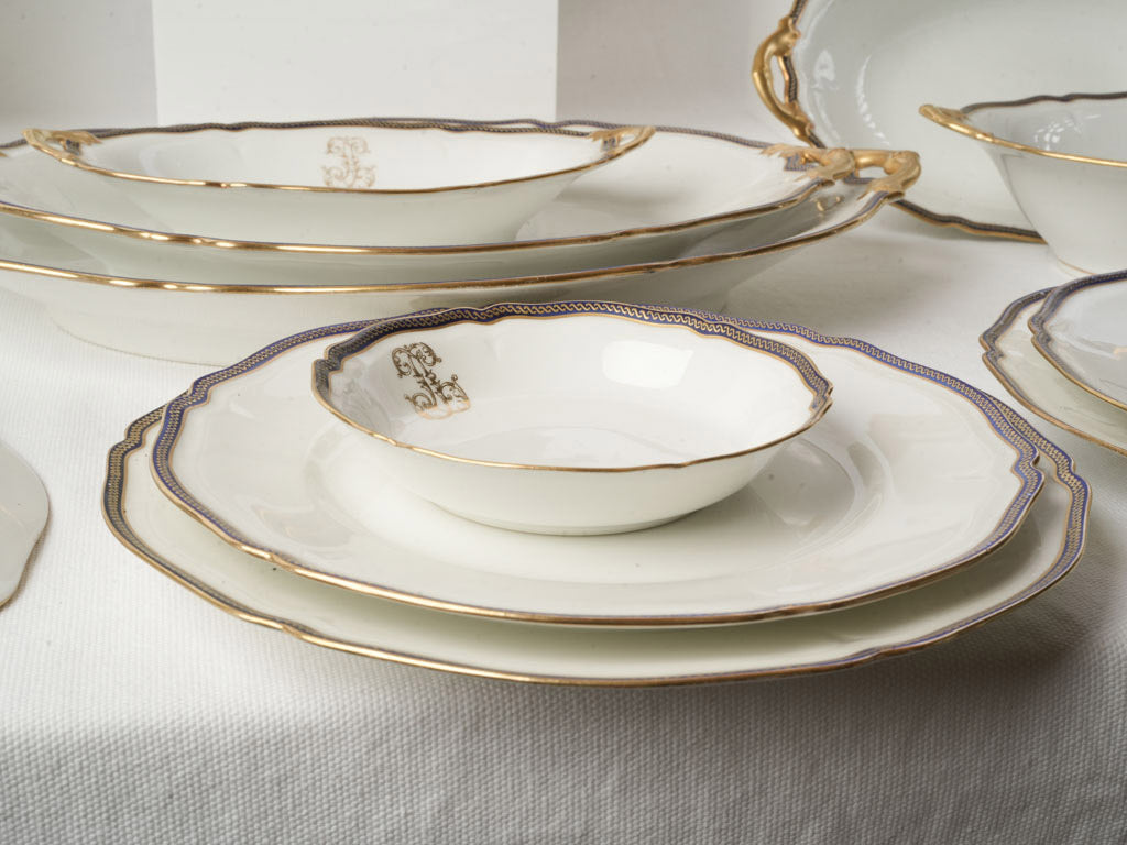 Ornate Porcelain Dinnerware with Gilt