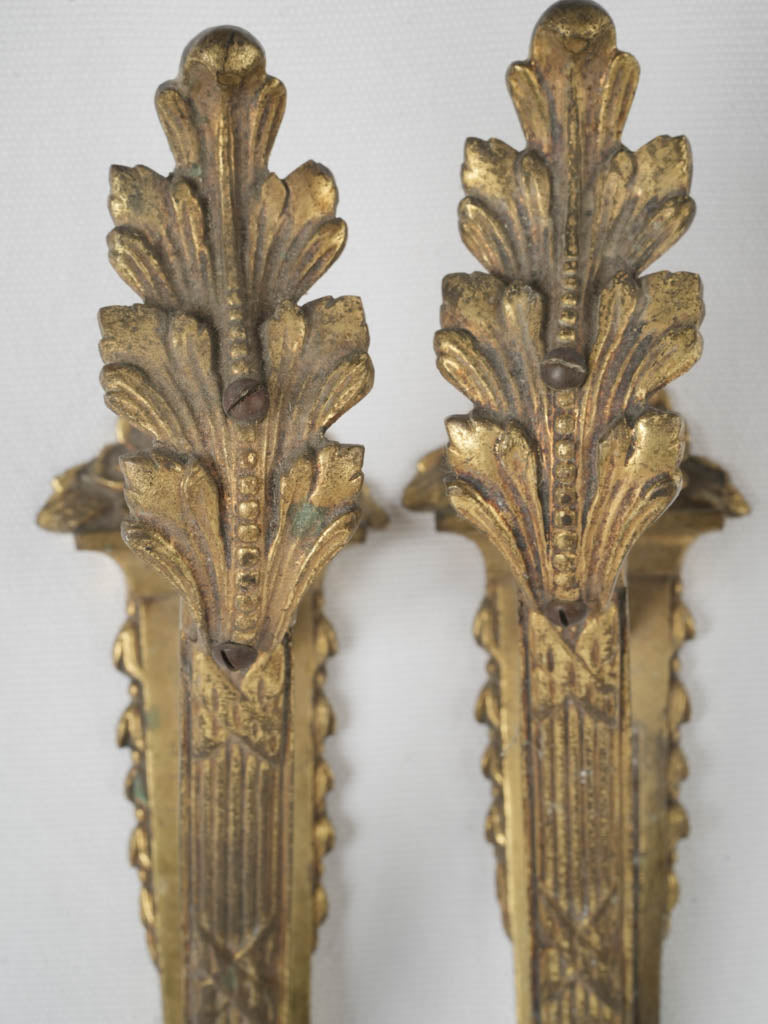 Vintage Gilded Brass Window Curtain Brackets