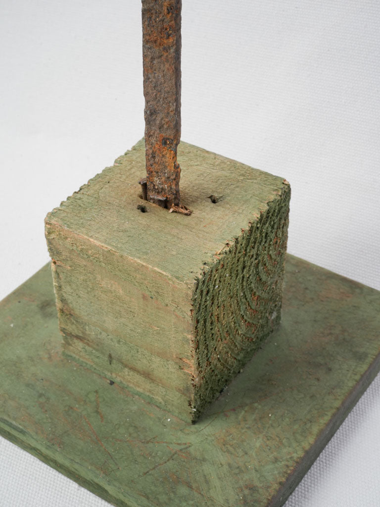 Nature-inspired tole heron statue