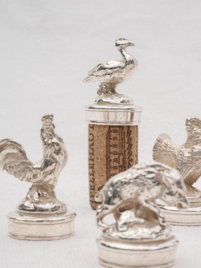 Elegant silver animal wine stoppers  