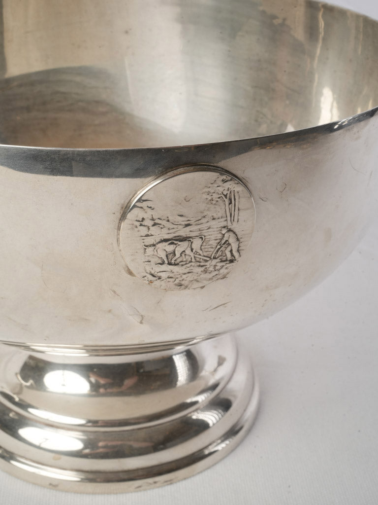 Graceful silver-plated wine vessel