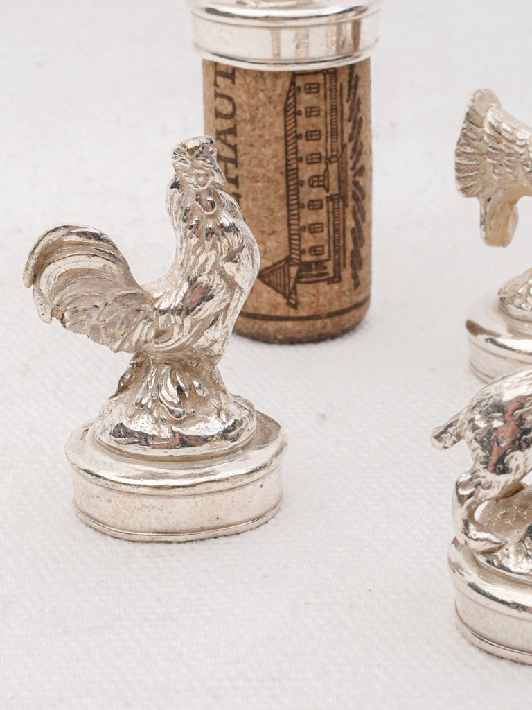 Unique antique silver wine stoppers  