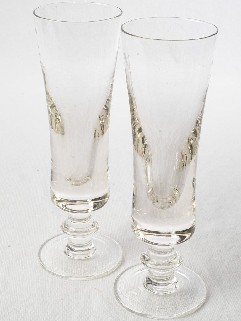 Antique clear hand-blown tavern glasses