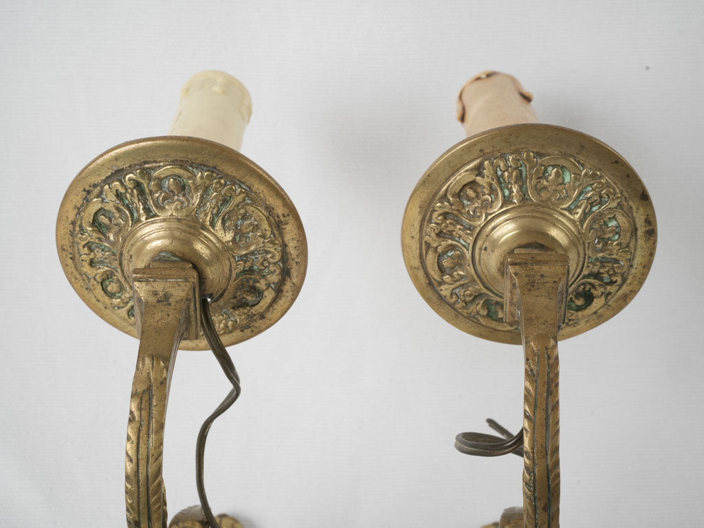 Vintage, gilded single light wall sconce