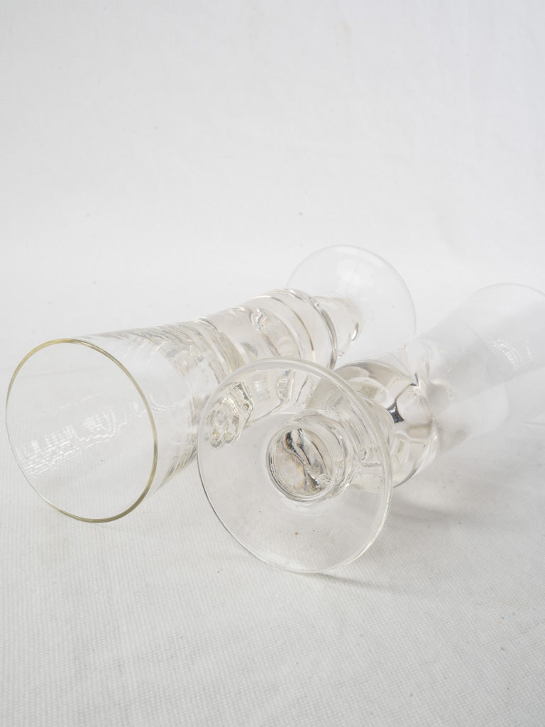 Playful clear optical effect glassware