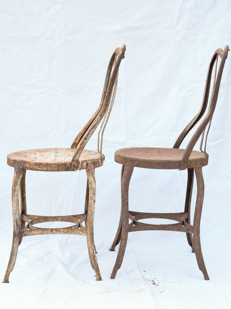 Antique-style metal garden chairs