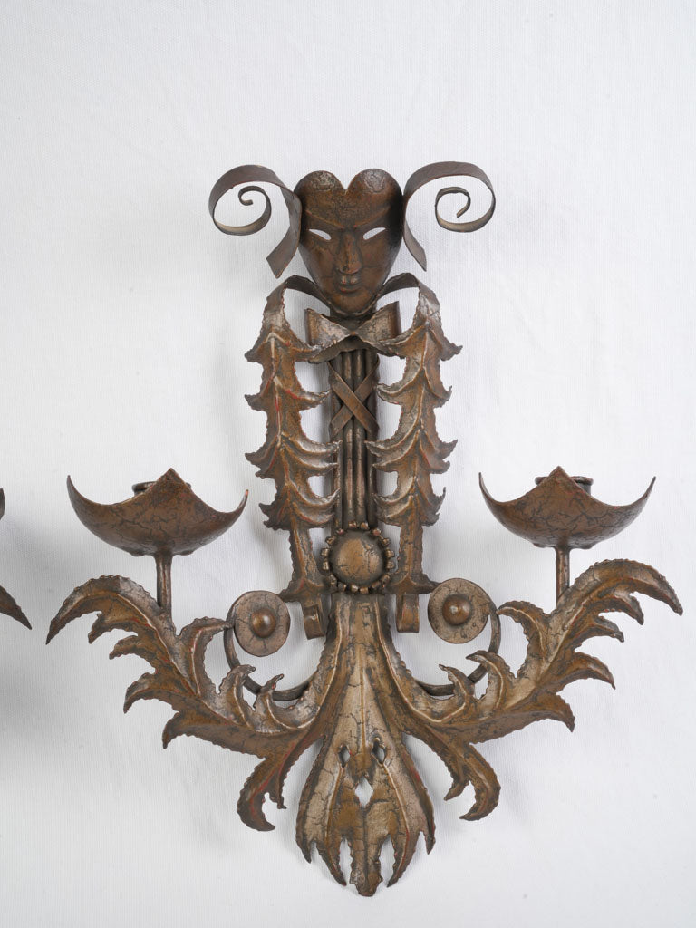 Mid-century Commedia dell’Arte sconces