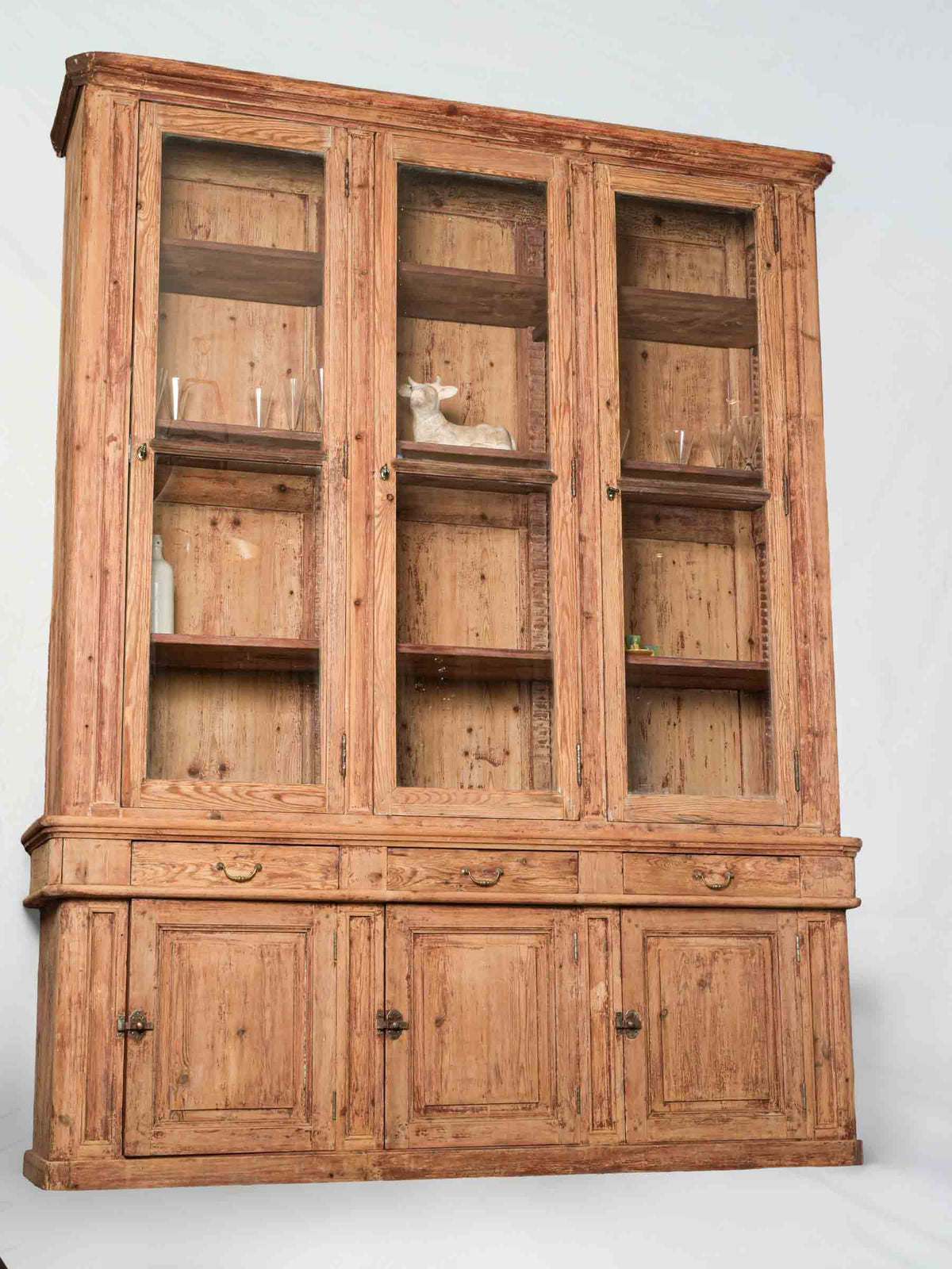 Early 20th-Century Display Cabinet w/ Tall Glazed Upper Section - 102¾" x 82"