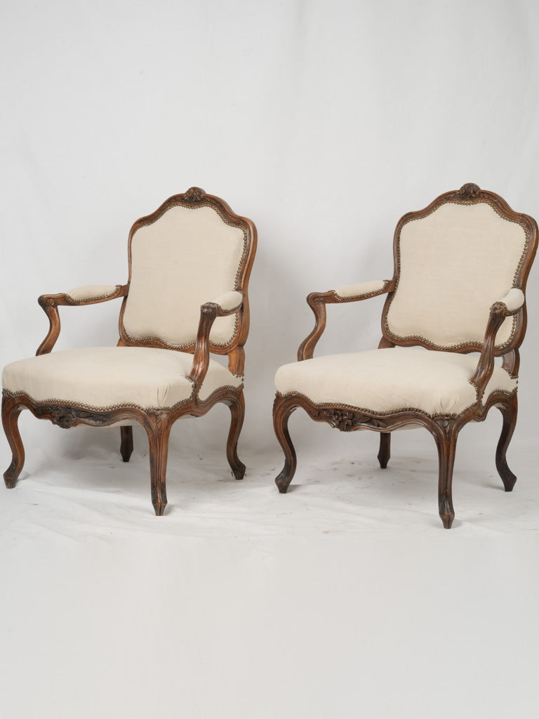 Elegant 18th Century Louis XV Armchairs