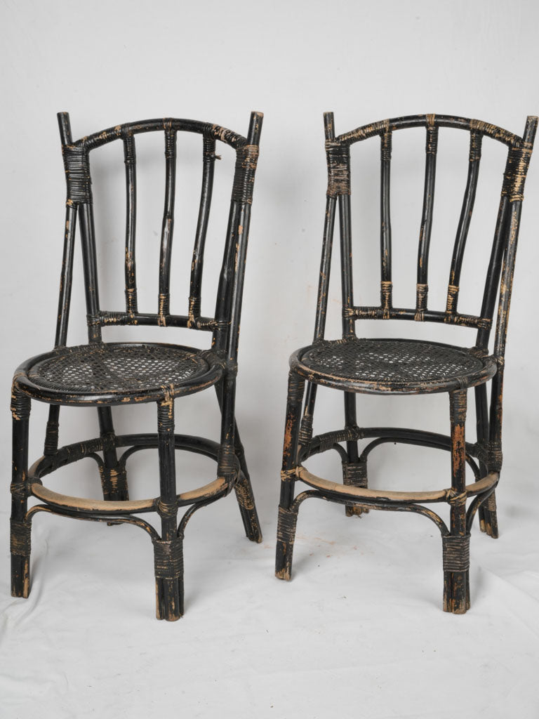 Graceful arched backrest bistro chairs