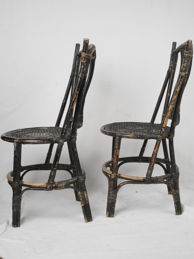 Intricate handwoven cane work chairs